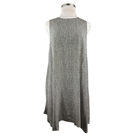 Eileen Fisher 100% Silk Sleeveless Round Neck A-Line Swing Trapeze Dress Large - Picture 3 of 15